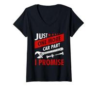 Donna Maglia per Auto One More Car Part Maglietta con Collo a V