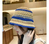 Donna Maglia Pescatore Cappello Rétro a Righe Ragazze Secchio Traforato Casual