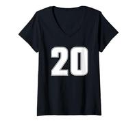 Donna MAGLIA SPORTIVA NUMERO 20 VENT'ANNI 2020 ADOLESCENTE Maglietta con Collo a V