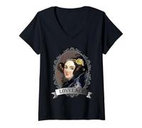 Donna Maglietta ADA Lovelace con Ritratto matematico Maglietta con Collo a V