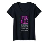 Donna Maglietta Alice Regalo Compleanno Divertente Con Nome Maglietta con Collo a V