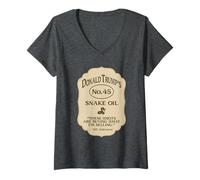 Donna Maglietta Anti Trump - T-Shirt Snake Oil Salesman Maglietta con Collo a V