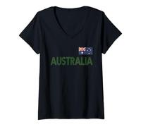 Donna Maglietta Australia Aussi Outback Australiano Down Under Maglietta con Collo a V