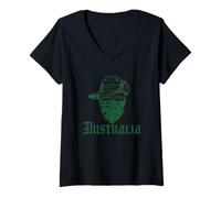 Donna Maglietta Australia Aussi Outback Australiano Down Under Maglietta con Collo a V