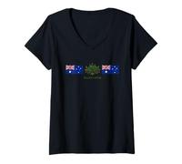 Donna Maglietta Australia Aussi Outback Australiano Down Under Maglietta con Collo a V