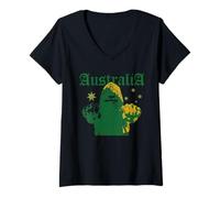Donna Maglietta Australia Aussi Outback Australiano Down Under Maglietta con Collo a V