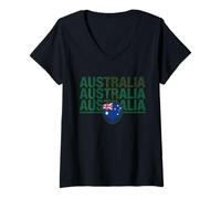 Donna Maglietta Australia Aussi Outback Australiano Down Under Maglietta con Collo a V