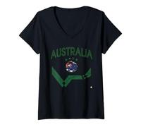Donna Maglietta Australia Aussi Outback Australiano Down Under Maglietta con Collo a V
