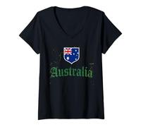 Donna Maglietta Australia Aussi Outback Australiano Down Under Maglietta con Collo a V