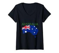 Donna Maglietta Australia Aussi Outback Australiano Down Under Maglietta con Collo a V