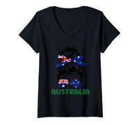 Donna Maglietta Australia Aussi Outback Australiano Down Under Maglietta con Collo a V
