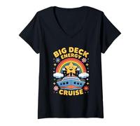 Donna Maglietta Big Deck Energy Cruise Maglietta con Collo a V