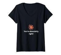 Donna Maglietta Claude Intelligenza Artificiale You're Absolutely Right Maglietta con Collo a V