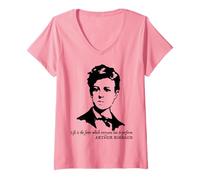 Donna Maglietta con Citazione di Arthur Rimbaud Maglietta con Collo a V