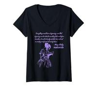 Donna Maglietta con Citazione di Mary Shelley Frankenstein Maglietta con Collo a V