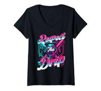 Donna Maglietta con grafica Respect the Drip Funny Drip Phrase Maglietta con Collo a V