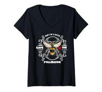 Donna Maglietta con scritta "Don't Be A Hater Save The Pollinator Bee Lover" Maglietta con Collo a V
