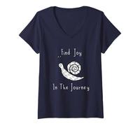 Donna Maglietta con scritta "Find Joy In The Journey" - Happy Zen Buddhism Shirt Maglietta con Collo a V