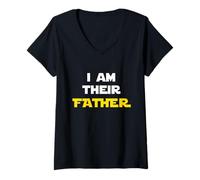 Donna Maglietta con scritta "I Am Their Father", regalo per la festa del papà, per i fan del cinema Maglietta con Collo a V