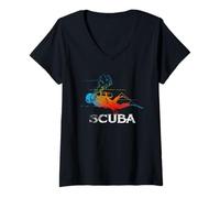Donna Maglietta con scritta "Love Scuba Diving Diver", regalo per amanti delle immersioni Maglietta con Collo a V
