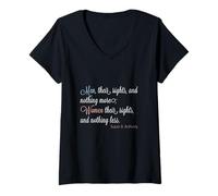 Donna Maglietta con scritta "Men Their Rights Women Their Rights S. B. Anthony" Maglietta con Collo a V