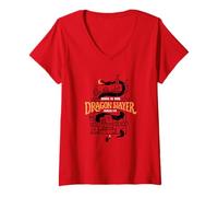 Donna Maglietta cristiana per bambini Jesus is our Dragon Slayer Genesis 3:15 Maglietta con Collo a V