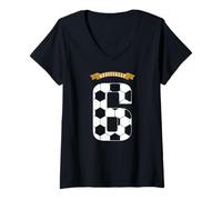 Donna Maglietta da Calcio di Compleanno 6 Anni Bambino - all Numbers Soccer Maglietta con Collo a V