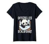 Donna Maglietta da Notte Ufficiale Panda Sogno Pigiama Letto Sonno Maglietta con Collo a V
