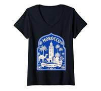 Donna Maglietta da Viaggio con Scritta Morocco is Calling And I Must Go Maglietta con Collo a V