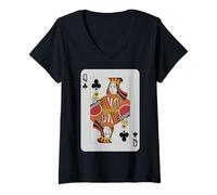 Donna Maglietta della Regina dei Clubs PRO Poker Fortuna Giocatore Vincitore Costume Maglietta con Collo a V