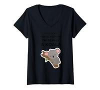 Donna Maglietta di Halloween con Scritta This is My Human Costume I'm Really a Koala Maglietta con Collo a V