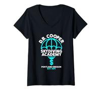 Donna Maglietta divertente D.B. Cooper - DB Cooper Skydiving Academy Maglietta con Collo a V