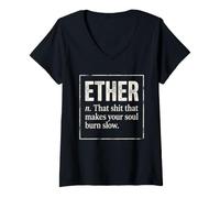 Donna Maglietta Ether Musica Rap Old School Hip Hop Urban Maglietta con Collo a V