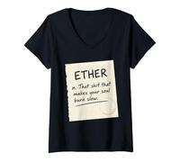 Donna Maglietta Ether Musica Rap Old School Hip Hop Urban Maglietta con Collo a V