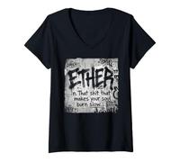Donna Maglietta Ether Musica Rap Old School Hip Hop Urban Maglietta con Collo a V