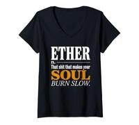 Donna Maglietta Ether Musica Rap Old School Hip Hop Urban Maglietta con Collo a V