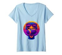 Donna Maglietta Football Americano Struzzo Divertente Maglietta con Collo a V