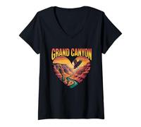 Donna Maglietta Grand Canyon Heart - Parco Nazionale dell'Arizona Scenic Maglietta con Collo a V
