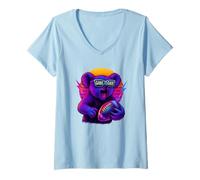 Donna Maglietta Koala Divertente Football Retro Game Day Maglietta con Collo a V