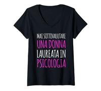 Donna Maglietta Laurea Psicologia Regalo Divertente Psicologa Maglietta con Collo a V