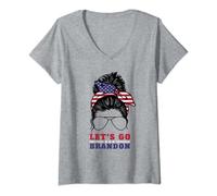 Donna Maglietta Let's go Brandon Tshirt Maglietta con Collo a V