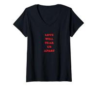 Donna Maglietta Love Will Tear Us Apart Maglietta con Collo a V