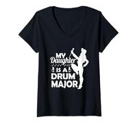 Donna Maglietta Marching Band My Daughter Is The Drum Major Maglietta con Collo a V