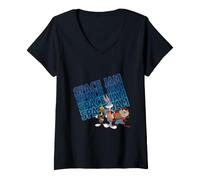 Donna Maglietta Marvin The Martian, Bugs e Taz Space Jam Maglietta con Collo a V