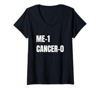 Donna Maglietta Me 1 Cancer 0 I Beat Cancer Brave Survivor Maglietta con Collo a V