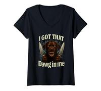 Donna Maglietta Meme I Got That Dawg in Me Shirt Labrador Maglietta con Collo a V