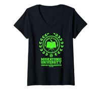 Donna Maglietta Miskatonic University Cthulhu Mythos Necronomicon Maglietta con Collo a V