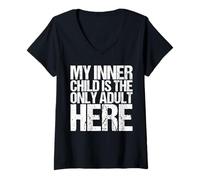 Donna Maglietta «My Inner Child is the Only Adult Here», divertente, generazione Z Maglietta con Collo a V