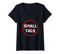 Donna Maglietta No Small Talk per introversi Maglietta con Collo a V