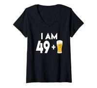 Donna Maglietta per Il 50° Compleanno, con Scritta Beer 50 Years Old Alcohol Maglietta con Collo a V
